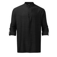 Men's Full Size Half Button Long Sleeve Shirt Plus Size shirts Luxurious Weddings