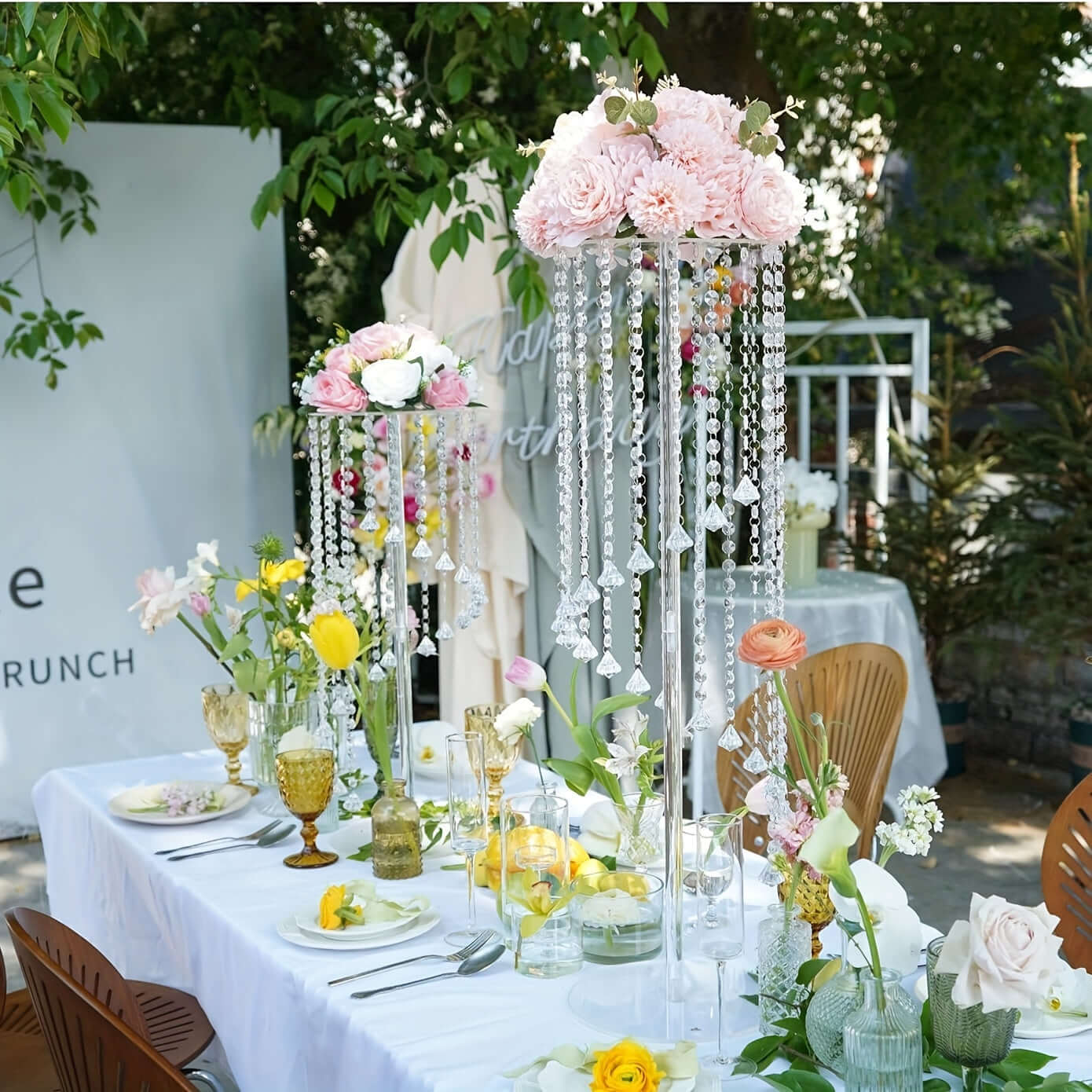 Elegant Clear Acrylic Floral Centerpiece Stand Home Decor Luxurious Weddings