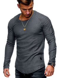 Men's Plus Size Round Neck Long Sleeve T-Shirt Long sleeve Tshirt Luxurious Weddings