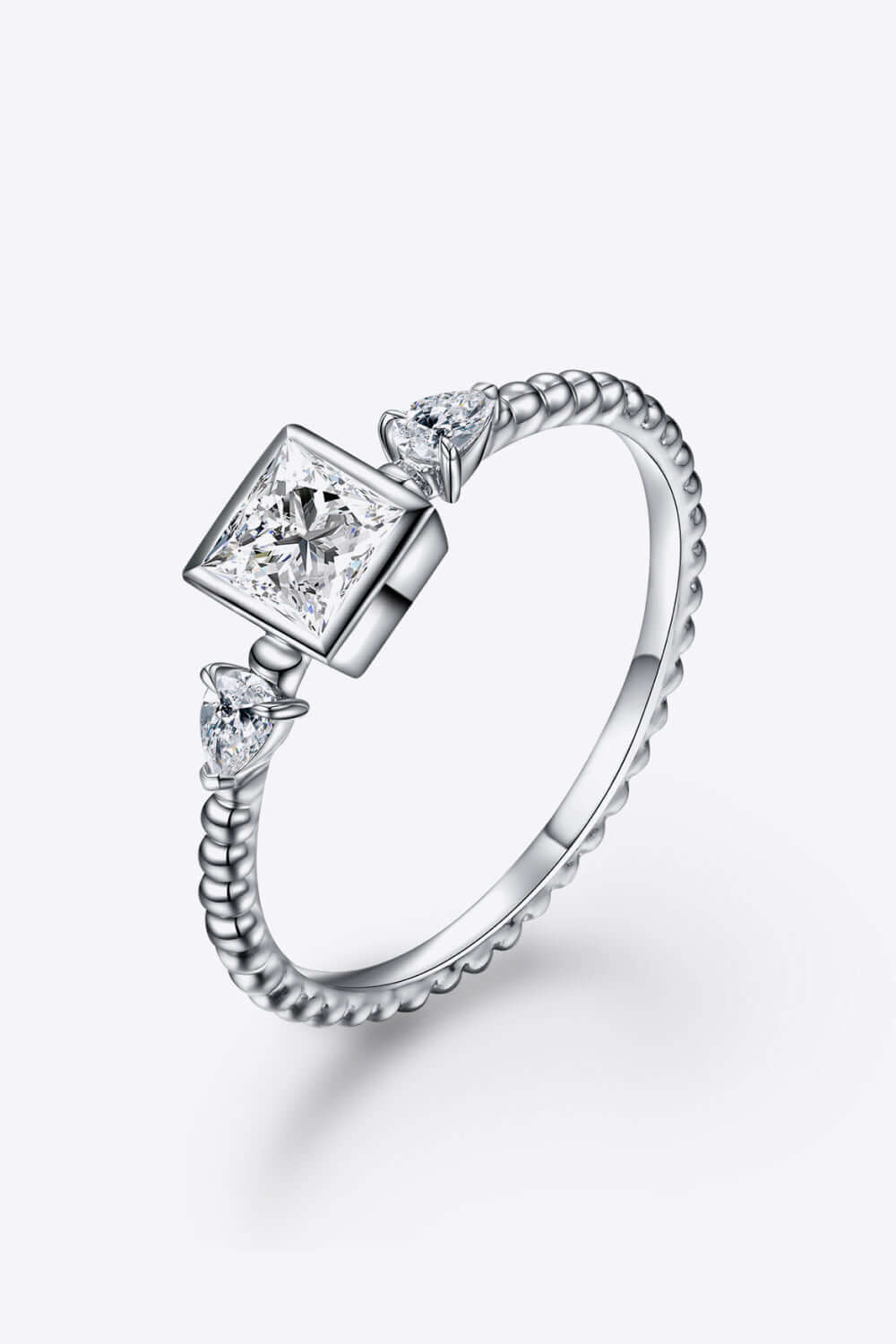 Moissanite Square Shape 925 Sterling Silver Ring Rings Luxurious Weddings