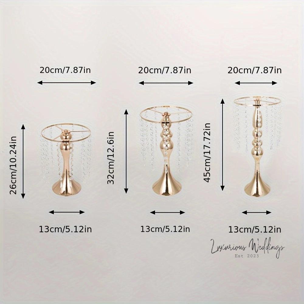 Golden Vase for Wedding Centerpieces - Crystal Flower Holder Stand centerpieces Luxurious Weddings