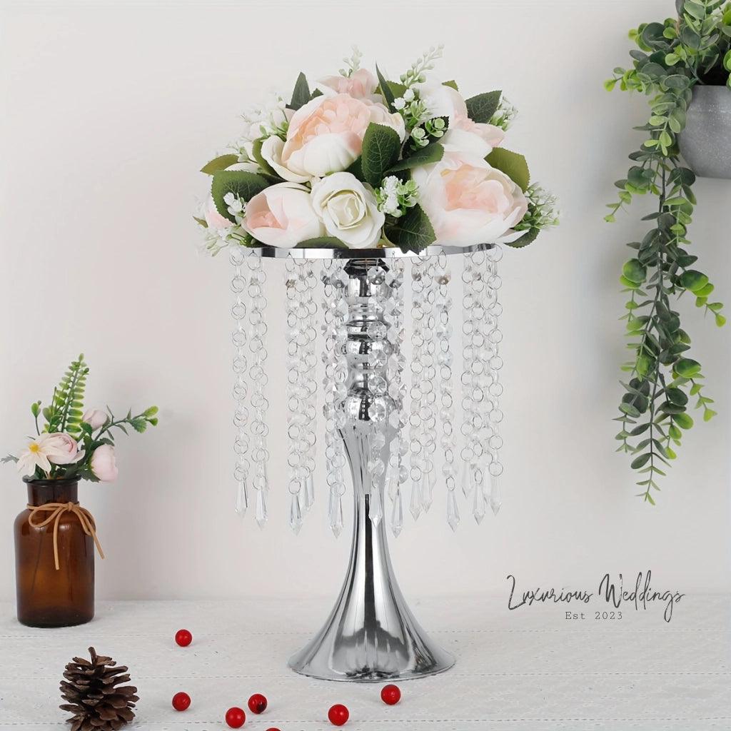 Golden Vase for Wedding Centerpieces - Crystal Flower Holder Stand centerpieces Luxurious Weddings