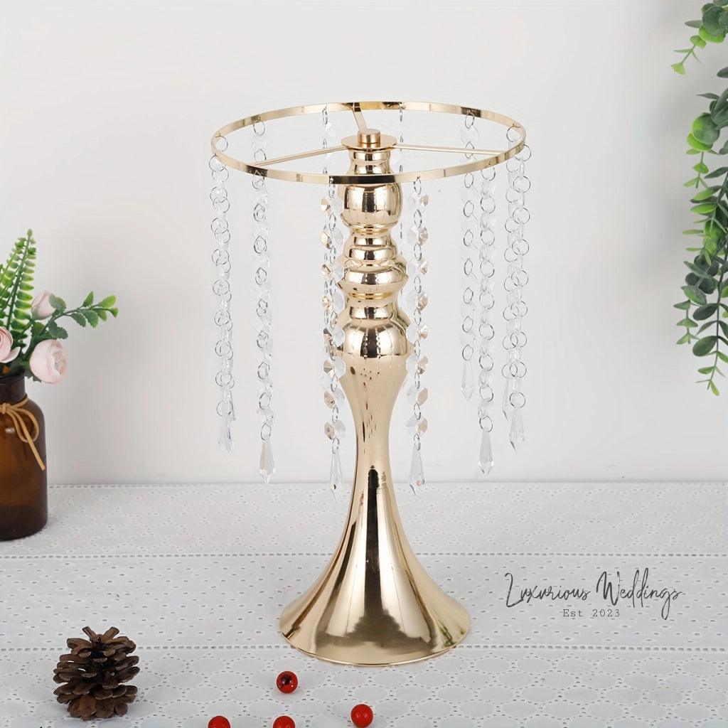 Golden Vase for Wedding Centerpieces - Crystal Flower Holder Stand centerpieces Luxurious Weddings
