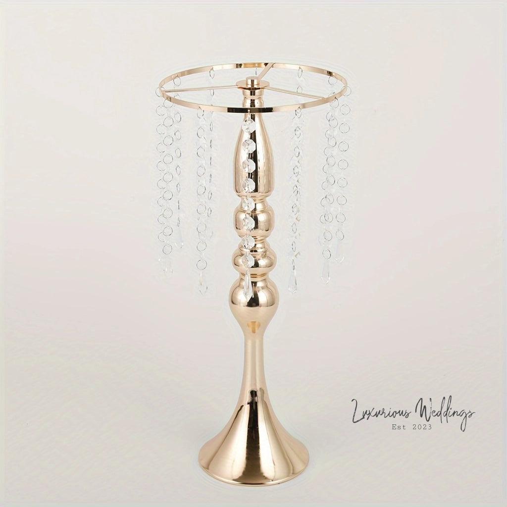 Golden Vase for Wedding Centerpieces - Crystal Flower Holder Stand centerpieces Luxurious Weddings