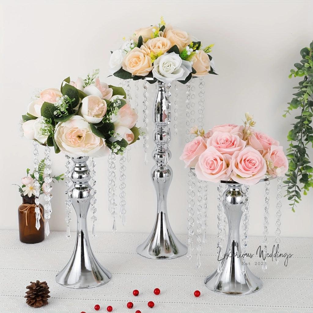 Golden Vase for Wedding Centerpieces - Crystal Flower Holder Stand centerpieces Luxurious Weddings