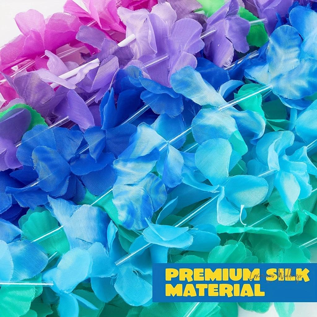 Hawaiian Luau Party Favors - 36pcs Tropical Flower Leis for Holidays & Events Wedding Decor Luxurious Weddings