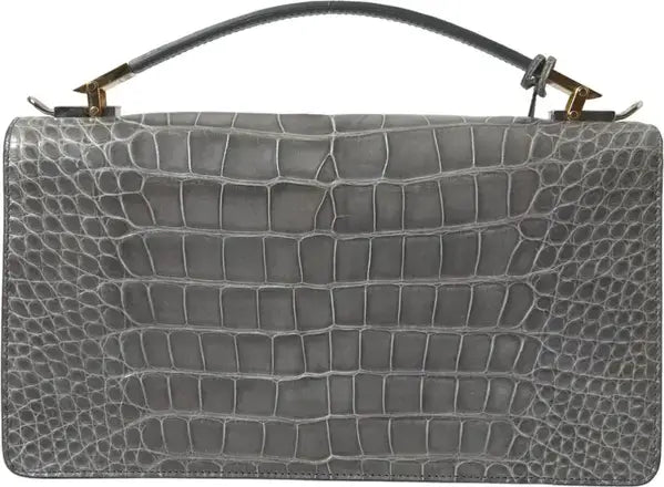 Balenciaga Gray Exotic Leather Medium Shoulder Hand Purse Bag Handbag Luxurious Weddings