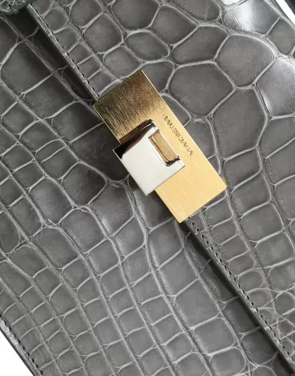 Balenciaga Gray Exotic Leather Medium Shoulder Hand Purse Bag Handbag Luxurious Weddings