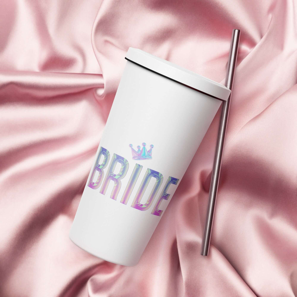 BRIDE Insulated tumbler with a straw Mugs Luxurious Weddings