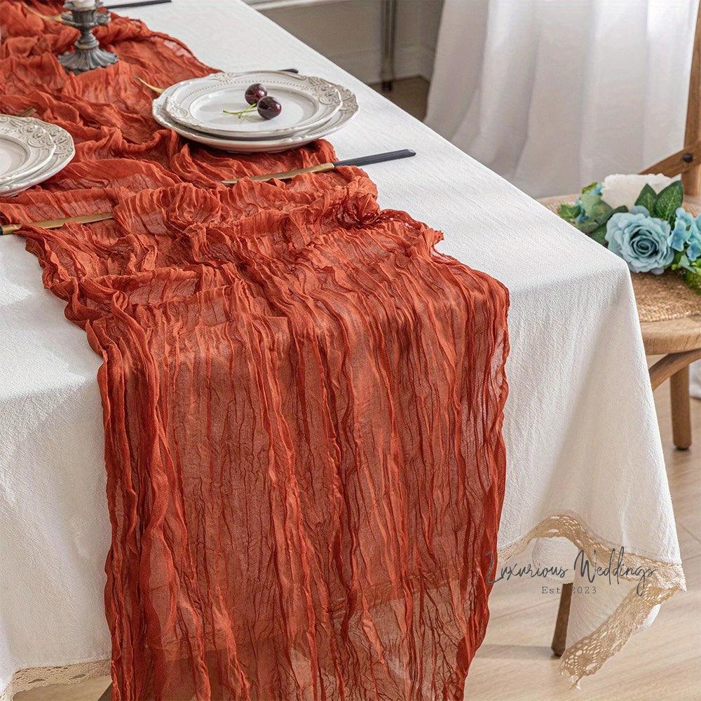 Balinese Pleated Table Runner - 4pcs, Polyester Material for Weddings Table Runner Luxurious Weddings
