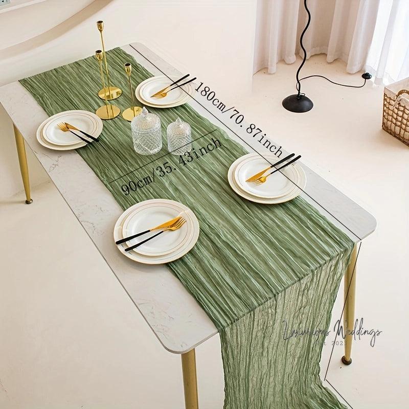 Balinese Pleated Table Runner - 4pcs, Polyester Material for Weddings Table Runner Luxurious Weddings