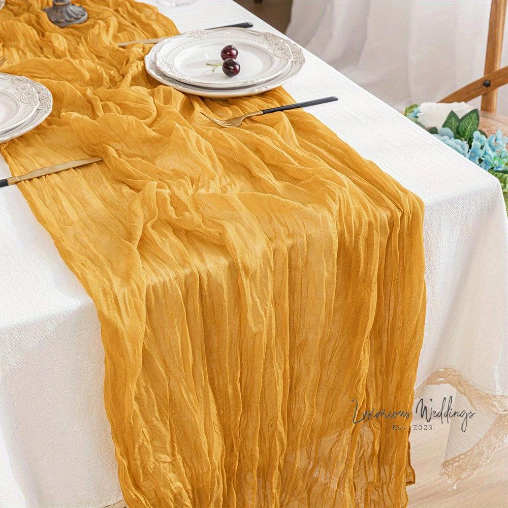 Balinese Pleated Table Runner - 4pcs, Polyester Material for Weddings Table Runner Luxurious Weddings