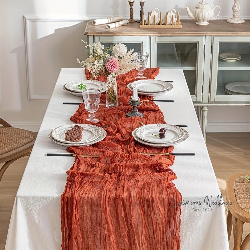 Balinese Pleated Table Runner - 4pcs, Polyester Material for Weddings Table Runner Luxurious Weddings