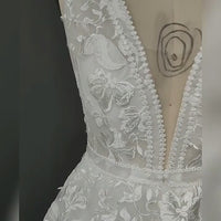 Boho Backless Mermaid Wedding Dress Boho Wedding Dress Luxurious Weddings