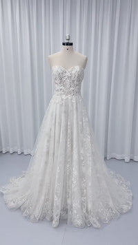 Boho Sweetheart Lace A-Line Wedding Dress Boho Wedding Dress Luxurious Weddings