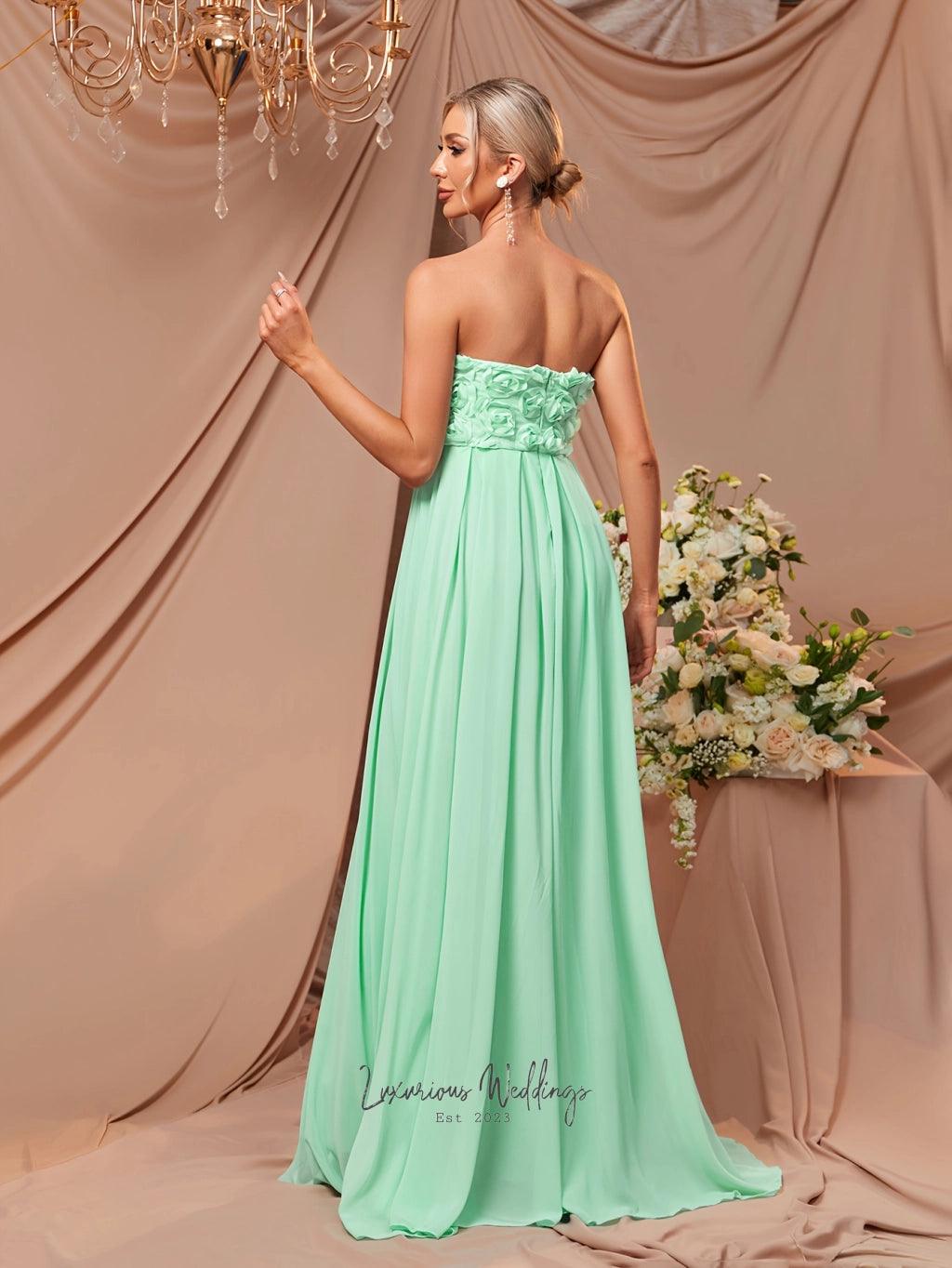 Strapless Chiffon Bridesmaid Gown' - Luxurious Weddings