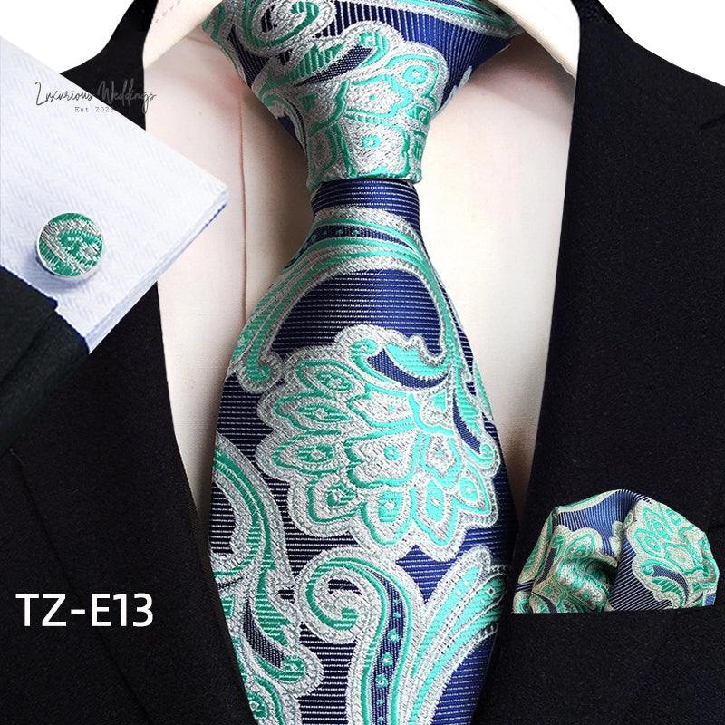 Stylish Paisley Tie & Waistband Set Necktie Luxurious Weddings