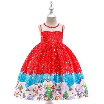 Cartoon Cosplay Snowflake Princess Dress girls dresses Luxurious Weddings