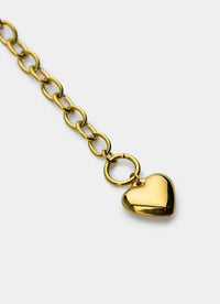 Bar and Clasp Heart Bracelet- 18K Gold Plated