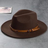 Vintage Wool Top Hat with Leather Buckle -Wedding Accessories Hats Luxurious Weddings