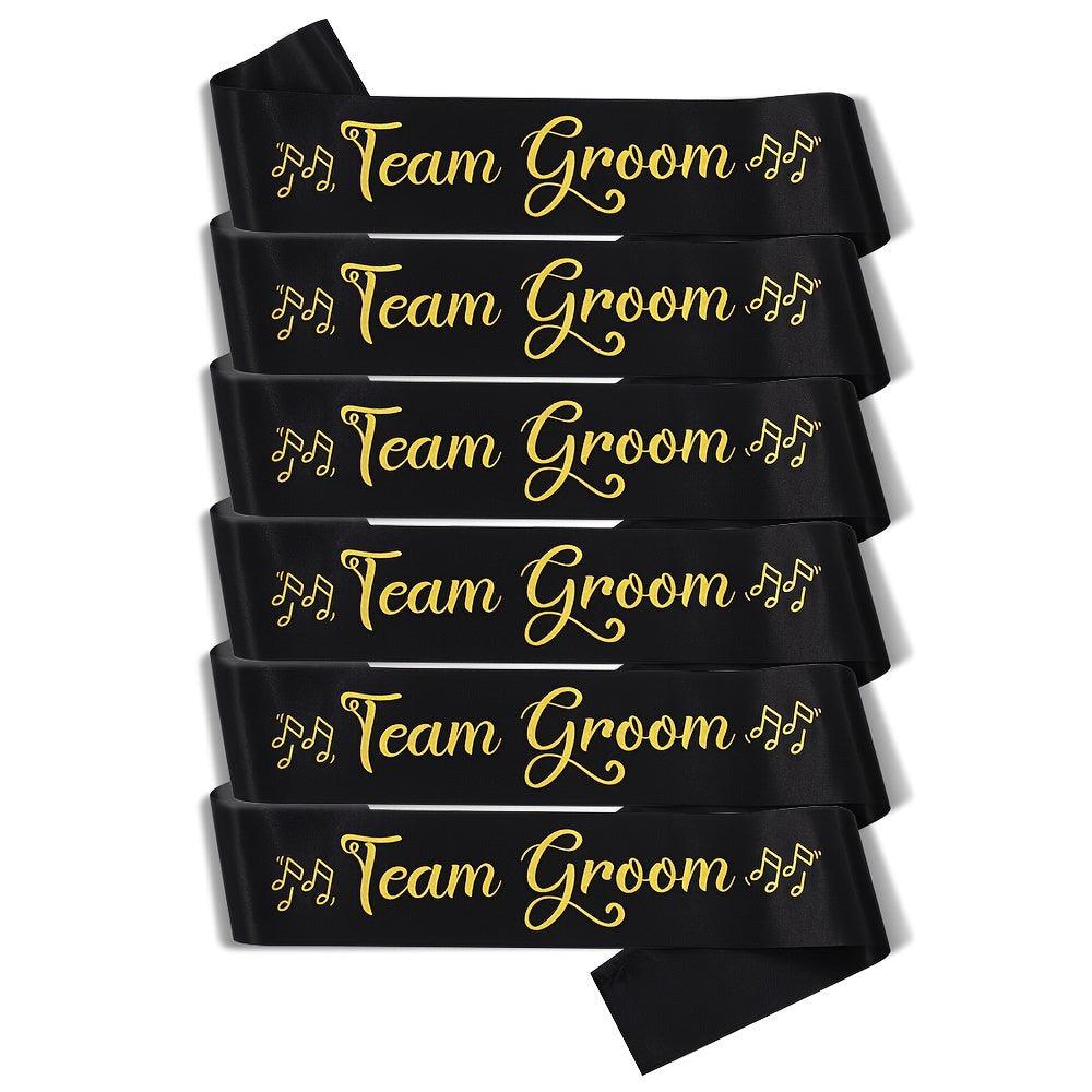 Wedding Party Sash Set - Groom to Be & Team Groom - 7pcs Team Groom Sashes Luxurious Weddings