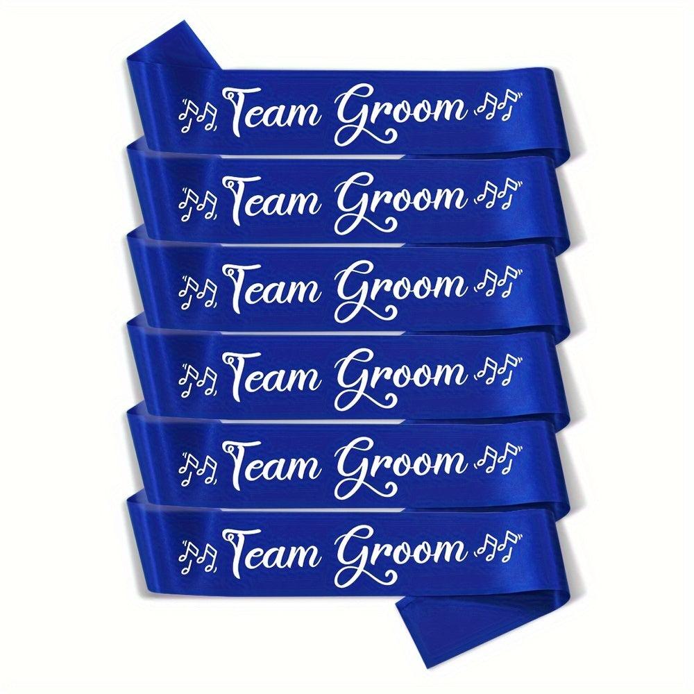 Wedding Party Sash Set - Groom to Be & Team Groom - 7pcs Team Groom Sashes Luxurious Weddings