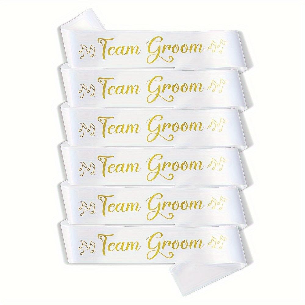 Wedding Party Sash Set - Groom to Be & Team Groom - 7pcs Team Groom Sashes Luxurious Weddings