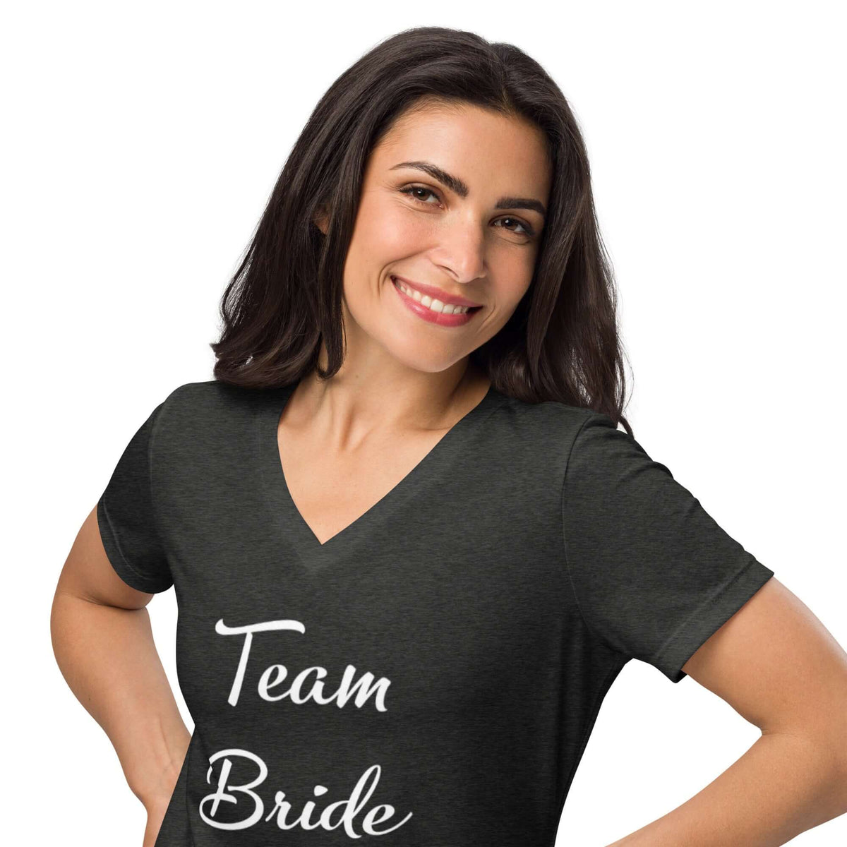 TEAM BRIDE Women’s relaxed v-neck t-shirt Couples Tshirts Luxurious Weddings