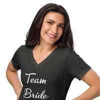 TEAM BRIDE Women’s relaxed v-neck t-shirt Couples Tshirts Luxurious Weddings