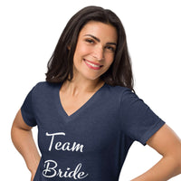 TEAM BRIDE Women’s relaxed v-neck t-shirt Couples Tshirts Luxurious Weddings