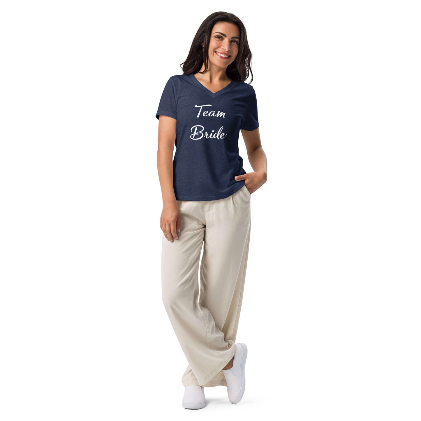 TEAM BRIDE Women’s relaxed v-neck t-shirt Couples Tshirts Luxurious Weddings