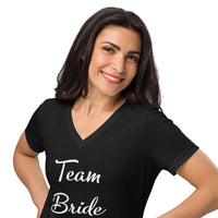 TEAM BRIDE Women’s relaxed v-neck t-shirt Couples Tshirts Luxurious Weddings