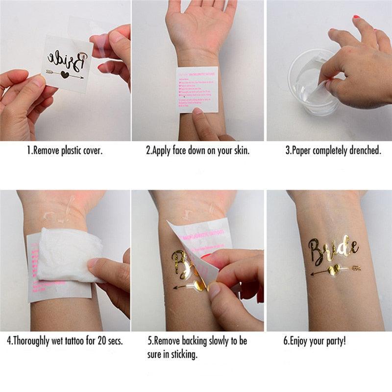 10pcs/set Hen Party Temporary Tattoos Bachelorette Party Luxurious Weddings
