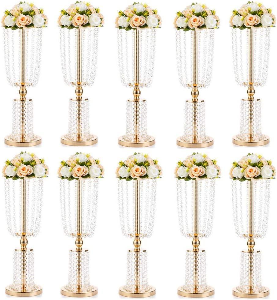 12pcs Acrylic Crystal Lead Table Flower Stand Centerpiece Centerpieces Luxurious Weddings