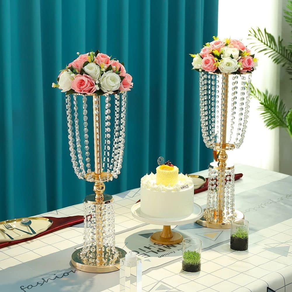 12pcs Acrylic Crystal Lead Table Flower Stand Centerpiece Centerpieces Luxurious Weddings