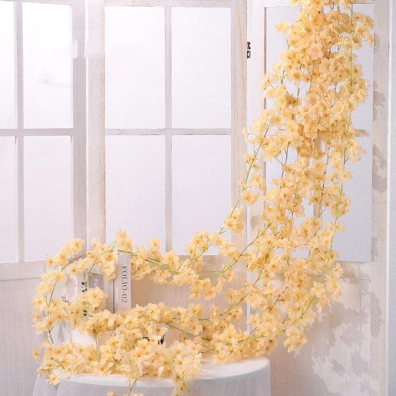 135 flower head Vine silk artificial cherry blossom Artificial Flowers Luxurious Weddings