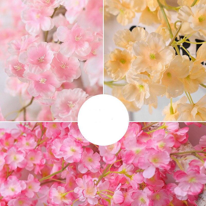 135 flower head Vine silk artificial cherry blossom Artificial Flowers Luxurious Weddings