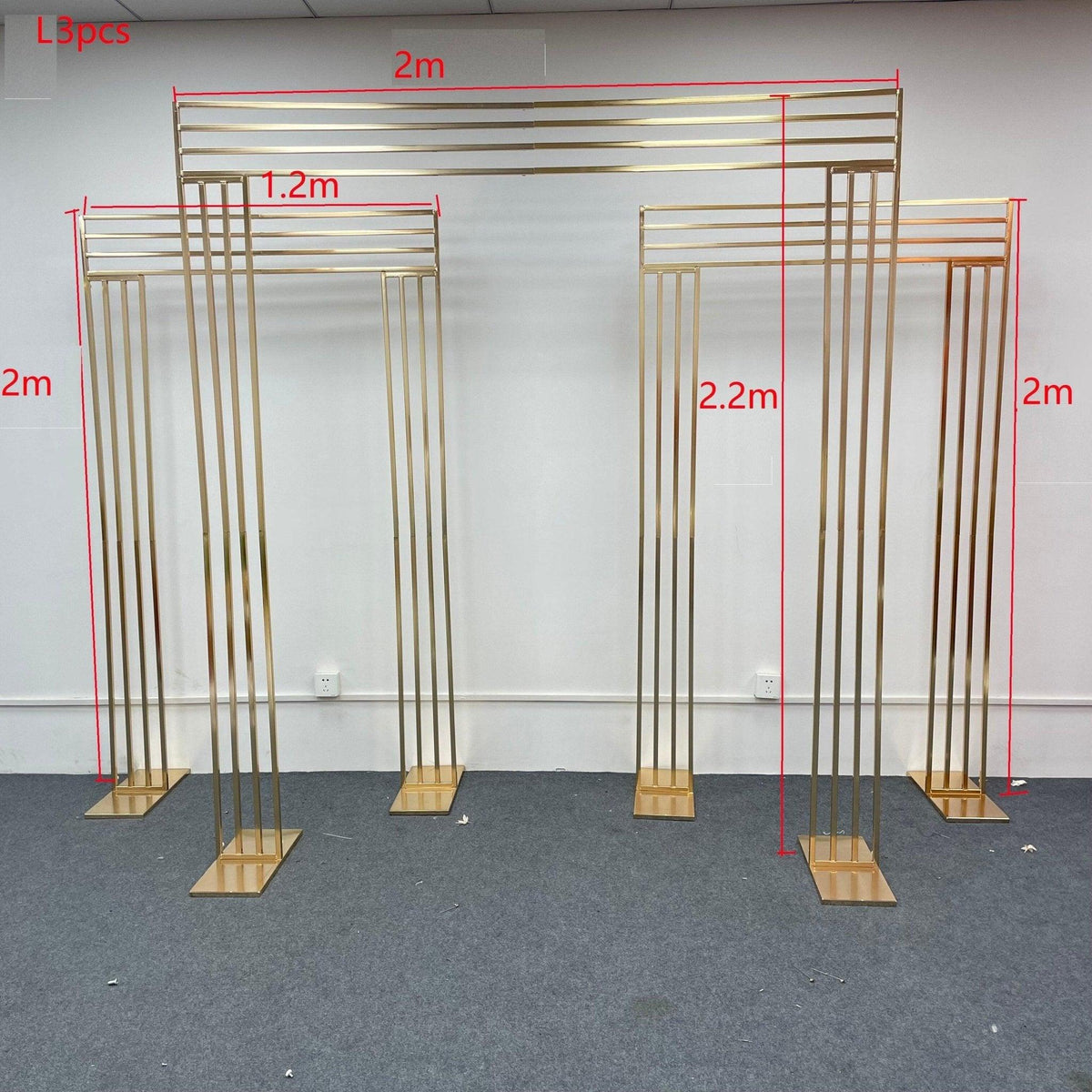 2.2M high Shiny Gold Plated Square Screen Backdrop Backdrops Luxurious Weddings