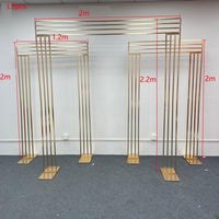 2.2M high Shiny Gold Plated Square Screen Backdrop Backdrops Luxurious Weddings