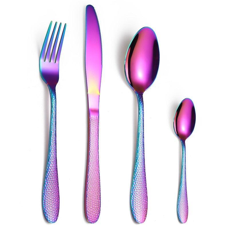 24Pcs/set Luxury Gold Stainless Steel Cutlery Set Gifts for her Luxurious Weddings