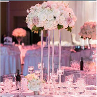2/5/10 pcs Acylic Floor Vase Clear Flower Centerpiece - Luxurious Weddings