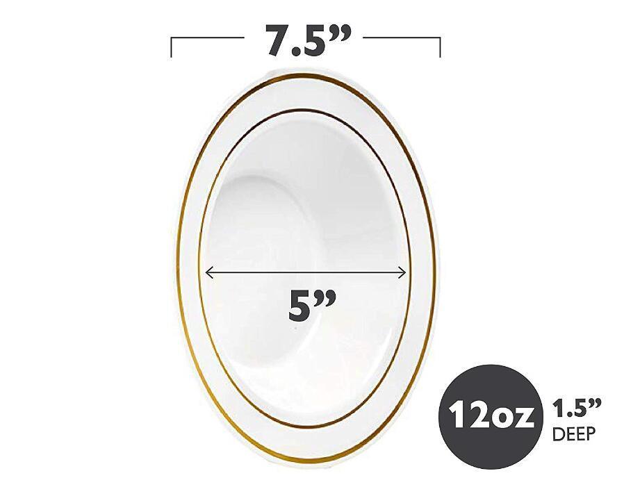 25pcs Disposable Plastic Bowls Disposable Tableware Luxurious Weddings