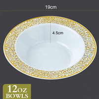 25pcs Disposable Plastic Bowls Disposable Tableware Luxurious Weddings