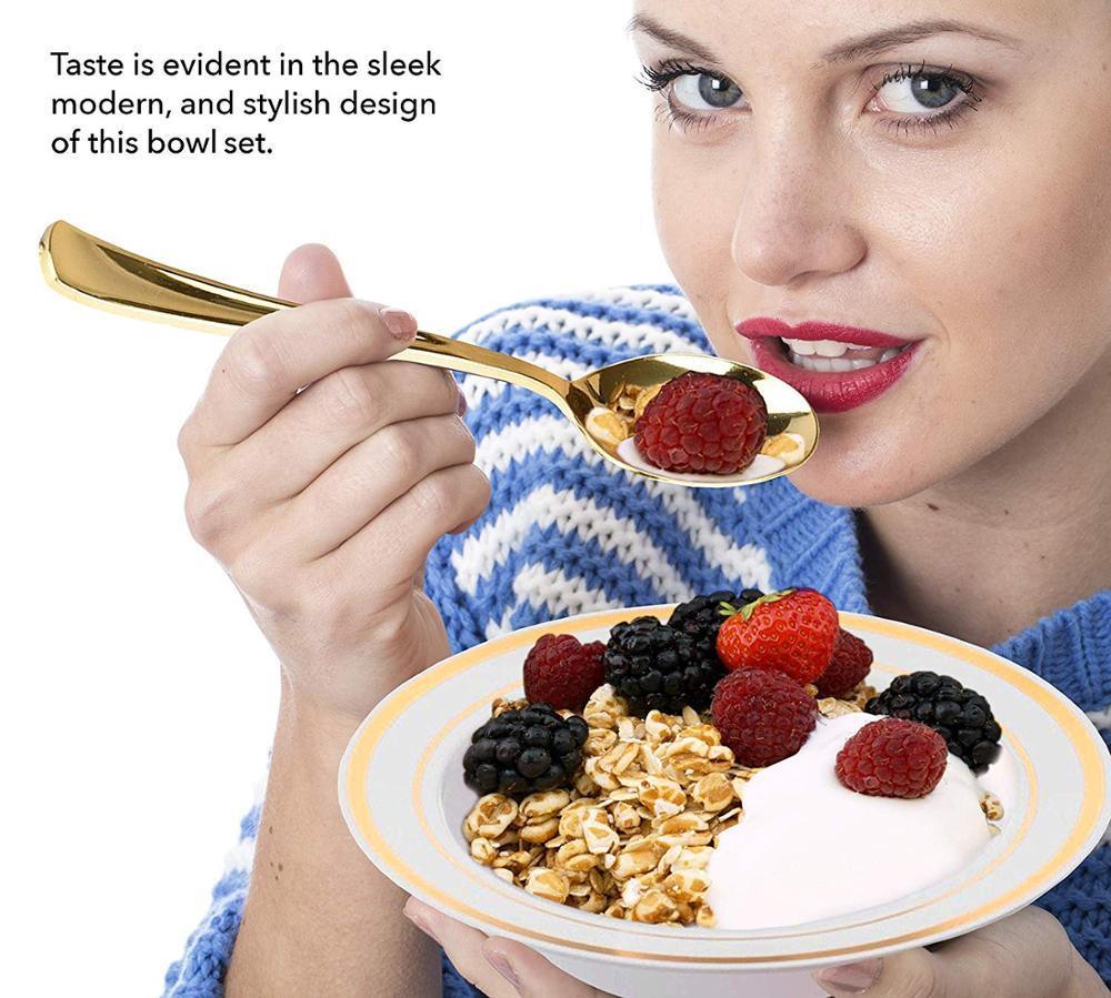 25pcs Disposable Plastic Bowls Disposable Tableware Luxurious Weddings