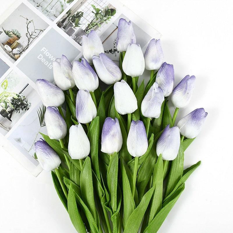 35 cm Tulip Flower Artificial Tulip Bouquet 10/5Pcs Artificial Lillies Luxurious Weddings