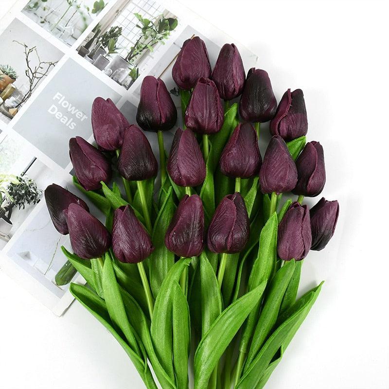 35 cm Tulip Flower Artificial Tulip Bouquet 10/5Pcs Artificial Lillies Luxurious Weddings