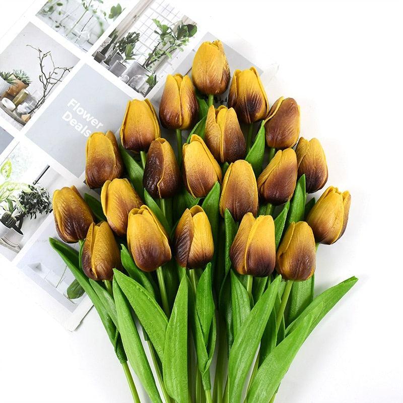 35 cm Tulip Flower Artificial Tulip Bouquet 10/5Pcs Artificial Lillies Luxurious Weddings