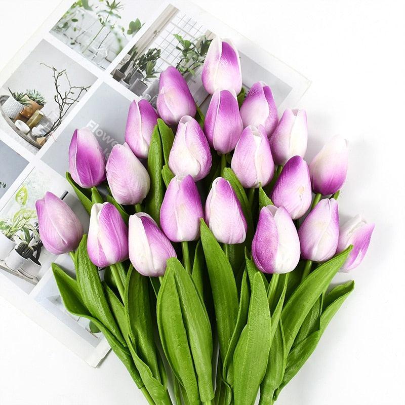 35 cm Tulip Flower Artificial Tulip Bouquet 10/5Pcs Artificial Lillies Luxurious Weddings