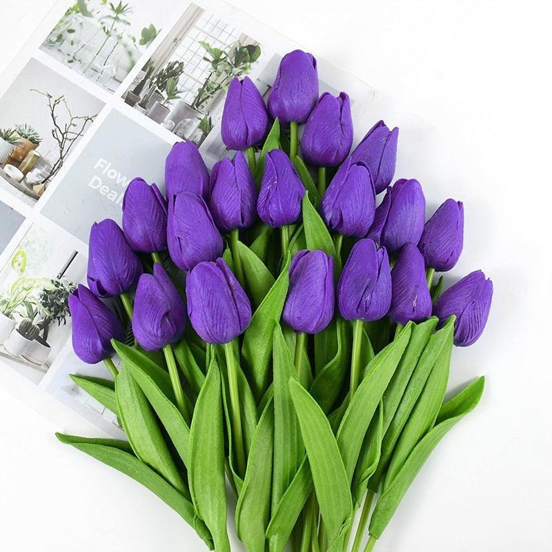 35 cm Tulip Flower Artificial Tulip Bouquet 10/5Pcs Artificial Lillies Luxurious Weddings