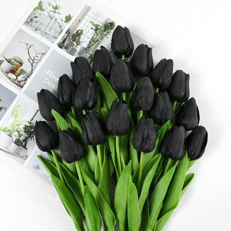 35 cm Tulip Flower Artificial Tulip Bouquet 10/5Pcs Artificial Lillies Luxurious Weddings
